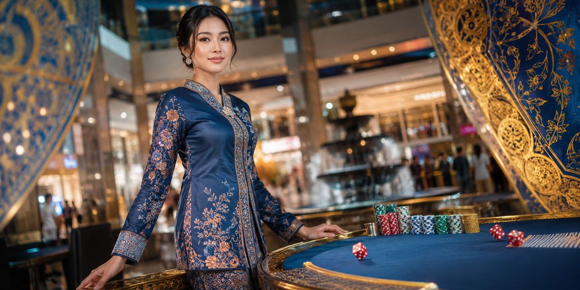 Permainan dadu di Kuala Lumpur dengan pakaian baju kurung tradisional